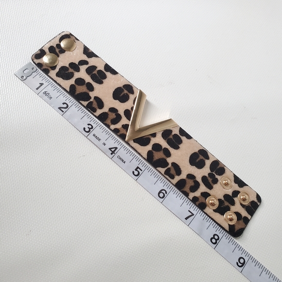 Vegan Leather Wide Cuff Bracelet - Picture 5 of 7